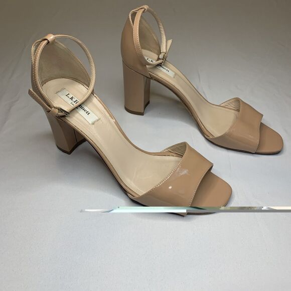 LK Bennett Helena Patent Leather Heels Nude Ankle Strap Career - US 9 EU 39 - Picture 3 of 8